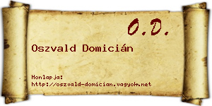 Oszvald Domicián névjegykártya